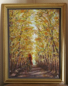 cavalière peinture à l'huile